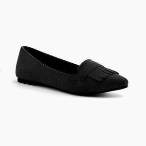 LC Lauren Conrad Women's Pointed Toe Black Loafers, Size: 7